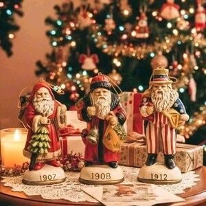 Vtg Memories of Santa Claus Ornament Set of 3: 1907 1908 1912 XMAS Reproductions